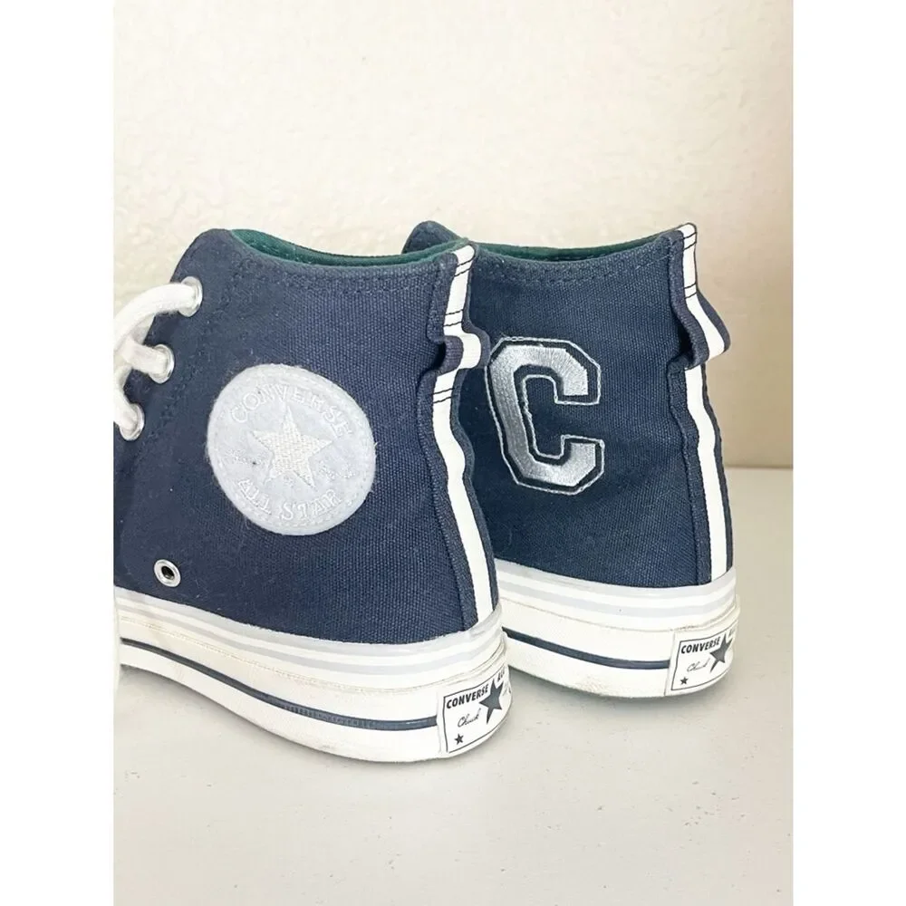 Converse Women's Chuck 70 High top 'Letterman - Obsidian' sneakers in Navy - Picture 6 of 16